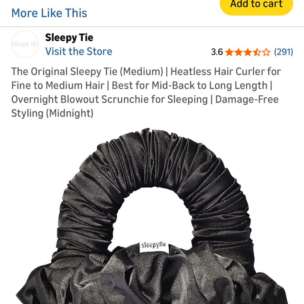 Sleepy Tie Black Heatless Hair Curler
